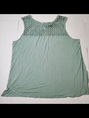 H&M Crochet Top Sleeveless Tank - Sage Green L